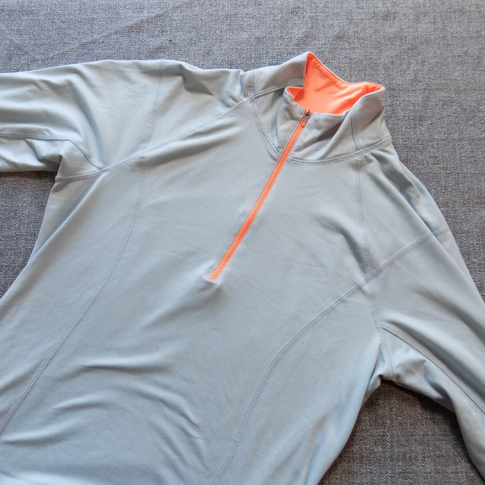 Old Navy‎ Pullover Womens L Blue Good 1/4 Zip Thumbhole Active Semi-Fitted Top